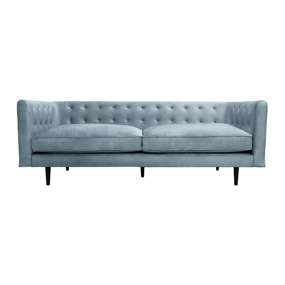 Armen Living - Annabelle 80in Bluestone Velvet Sofa with Black Wood Legs - LCANSOBLU veiw 1