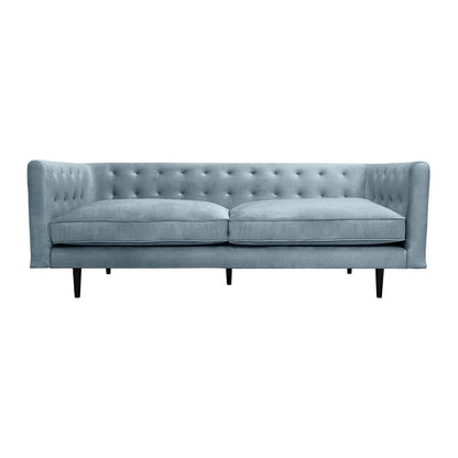 Armen Living - Annabelle 80in Bluestone Velvet Sofa with Black Wood Legs - LCANSOBLU veiw 1