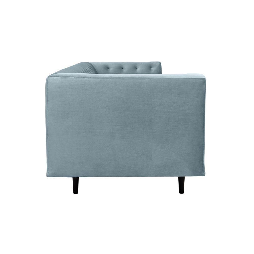 Armen Living - Annabelle 80in Bluestone Velvet Sofa with Black Wood Legs - LCANSOBLU veiw 3