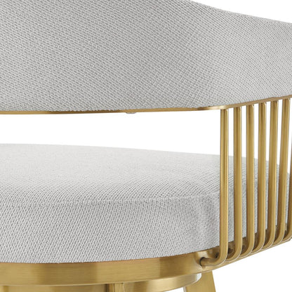 Armen Living - Chelsea 26in Swivel Counter Stool with Gold Brushed Stainless Steel and Silver Fabric - LCCSBABGLSI26 veiw 5