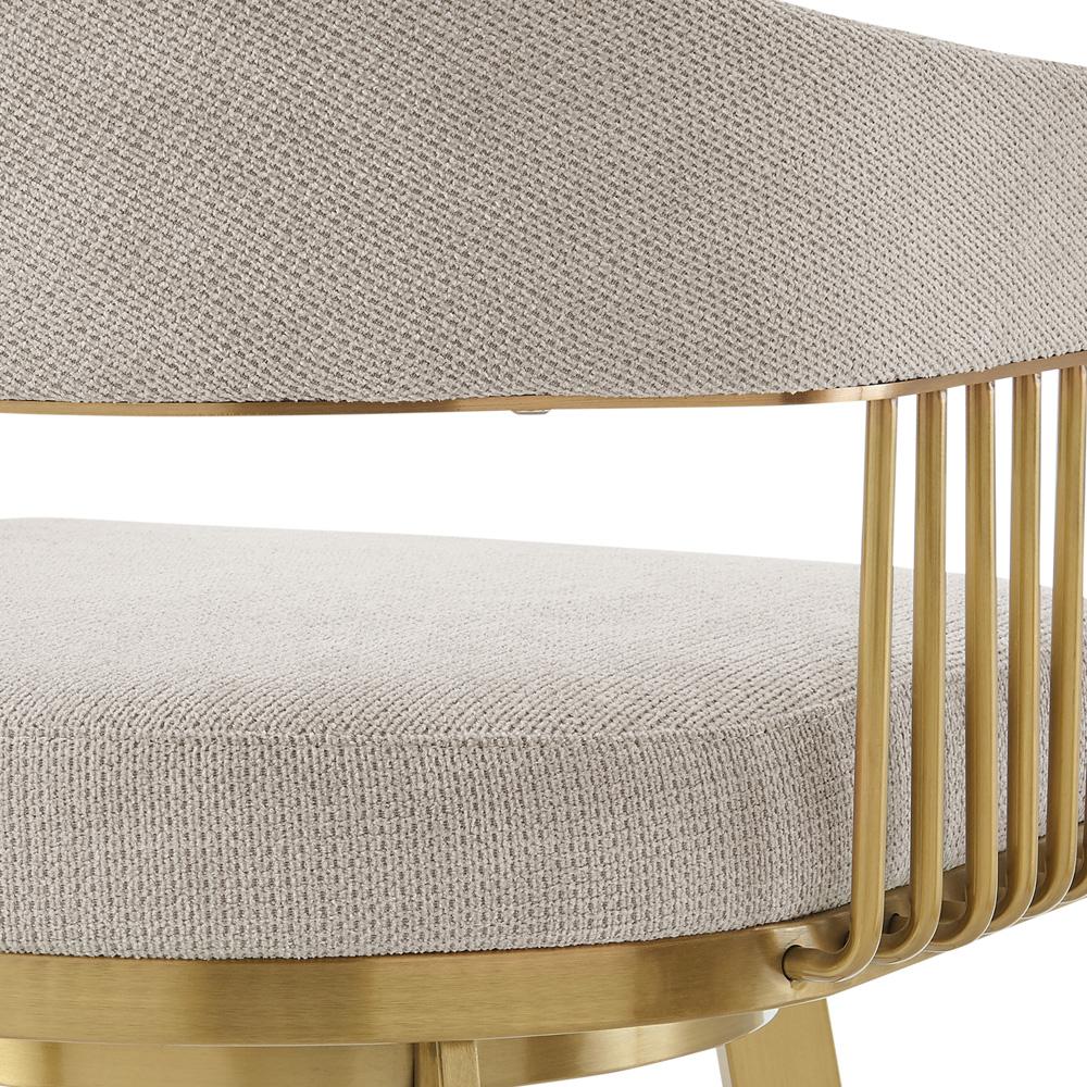 Armen Living - Chelsea 26in Swivel Counter Stool with Gold Brushed Stainless Steel and Taupe Fabric - LCCSBABGLTP26 veiw 5