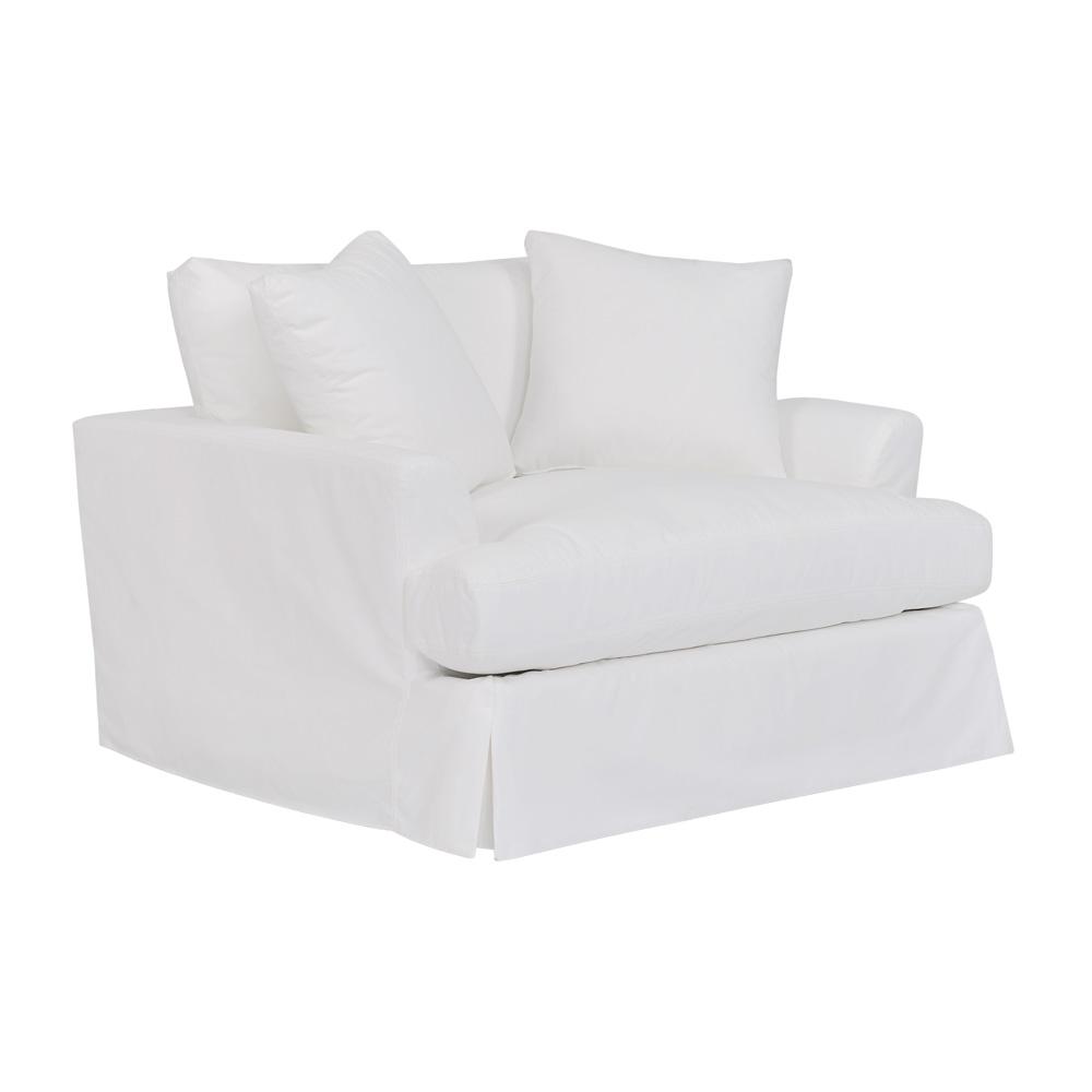 Armen Living - Ciara 53in Upholstered Chair and a Half in Pearl - LCCI1PPL veiw 1