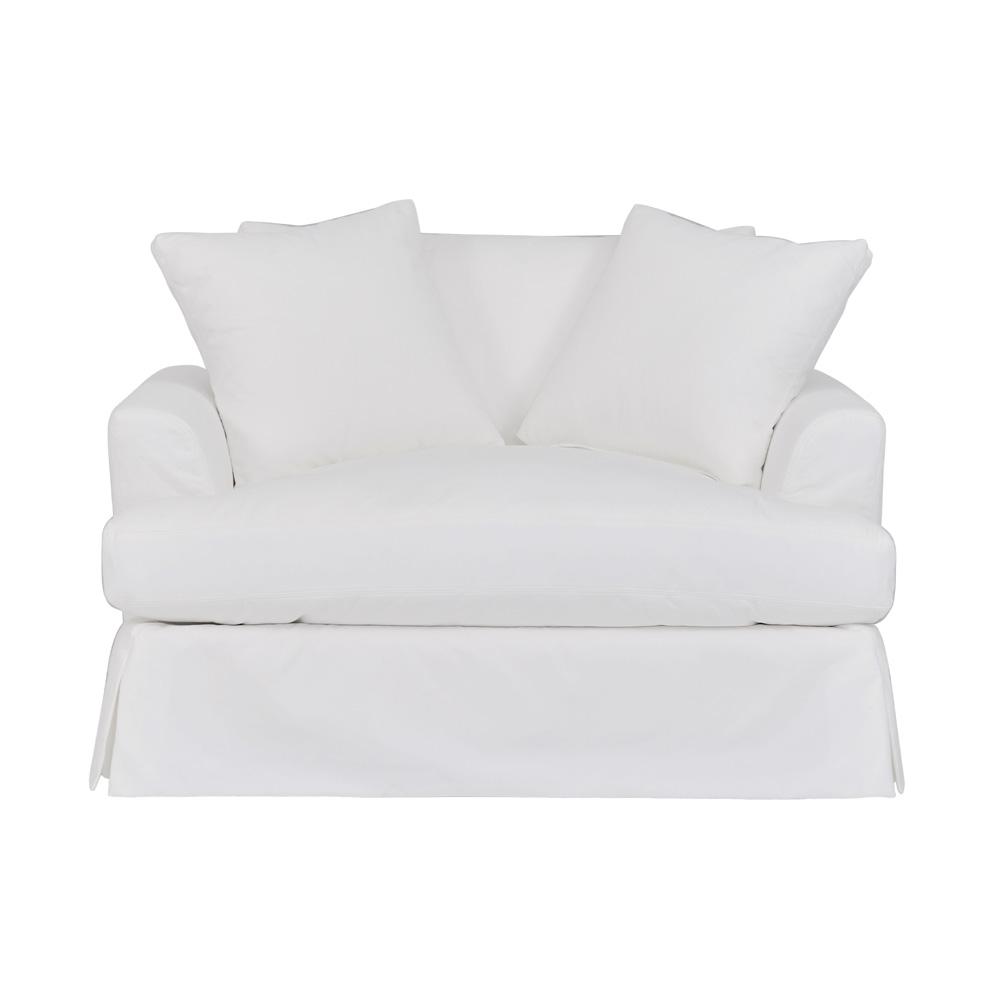 Armen Living - Ciara 53in Upholstered Chair and a Half in Pearl - LCCI1PPL veiw 2