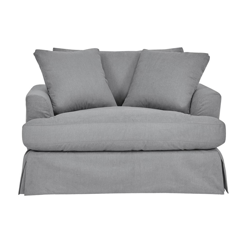 Armen Living Ciara 53in Upholstered Chair and a Half - Thumbnail 2