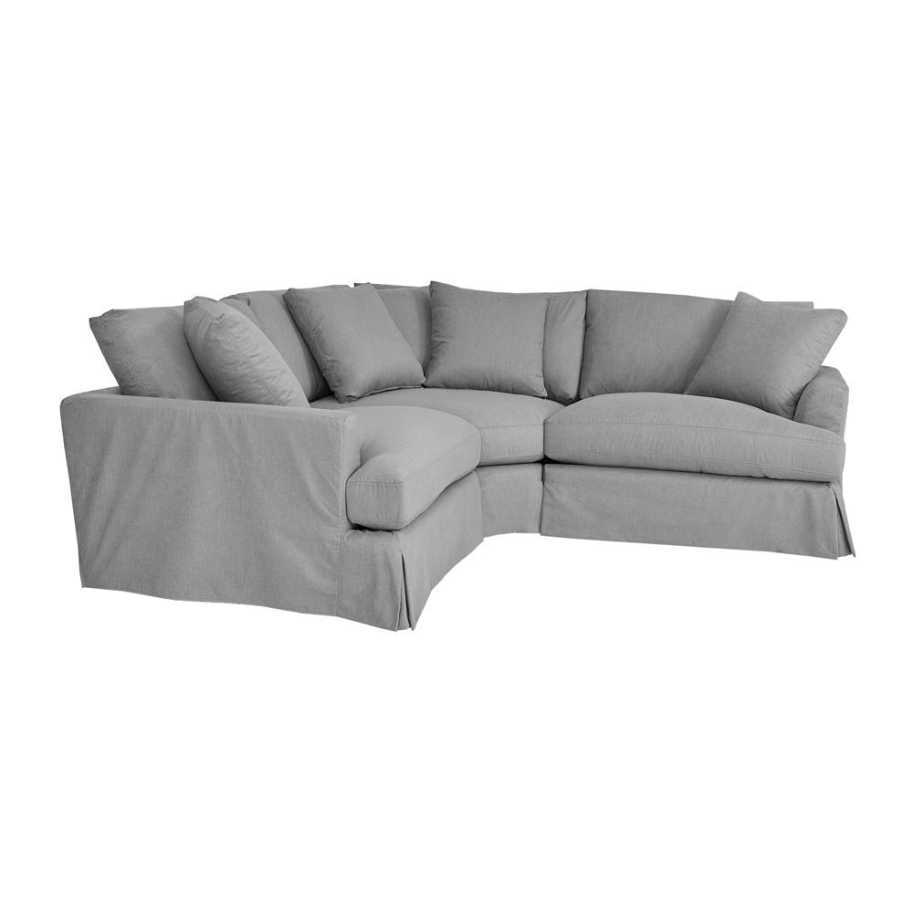 Armen Living - Ciara Upholstered 3 Piece Sectional Sofa in Slate Gray - LCCISEPSL veiw 2