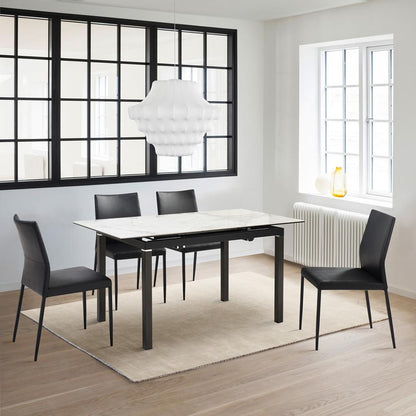 Armen Living - Giana Kash 5 Piece Extendable Dining Set with Black Faux Leather Chairs - SETGIKA5B veiw 7