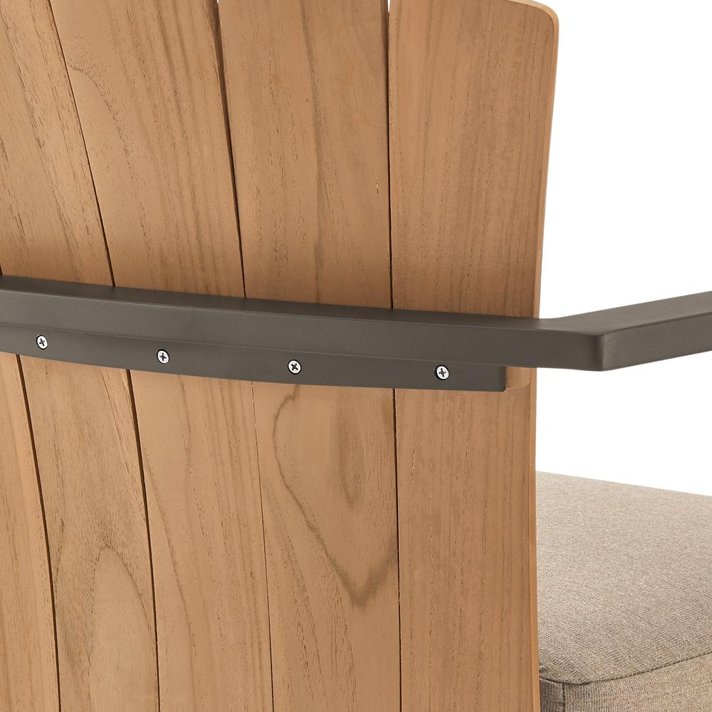 Armen Living - Hazel Outdoor Patio Swivel Counter Stool in Aluminum with Teak Wood and Brown Cushion - LCHABABRN26 veiw 5