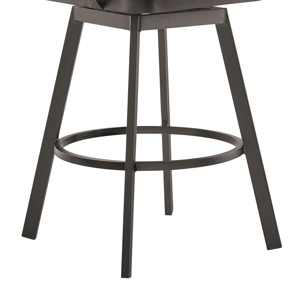 Armen Living - Hazel Outdoor Patio Swivel Counter Stool in Aluminum with Teak Wood and Brown Cushion - LCHABABRN26 veiw 6