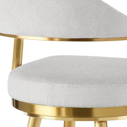 Armen Living - Justin 26in Swivel Counter Stool with Gold Brushed Stainless Steel and Silver Fabric - LCJTBABGLSI26 veiw 5