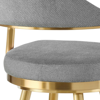 Armen Living - Justin 30in Swivel Bar Stool with Gold Brushed Stainless Steel and Anchor Gray Fabric - LCJTBABGLAGRY30 veiw 5