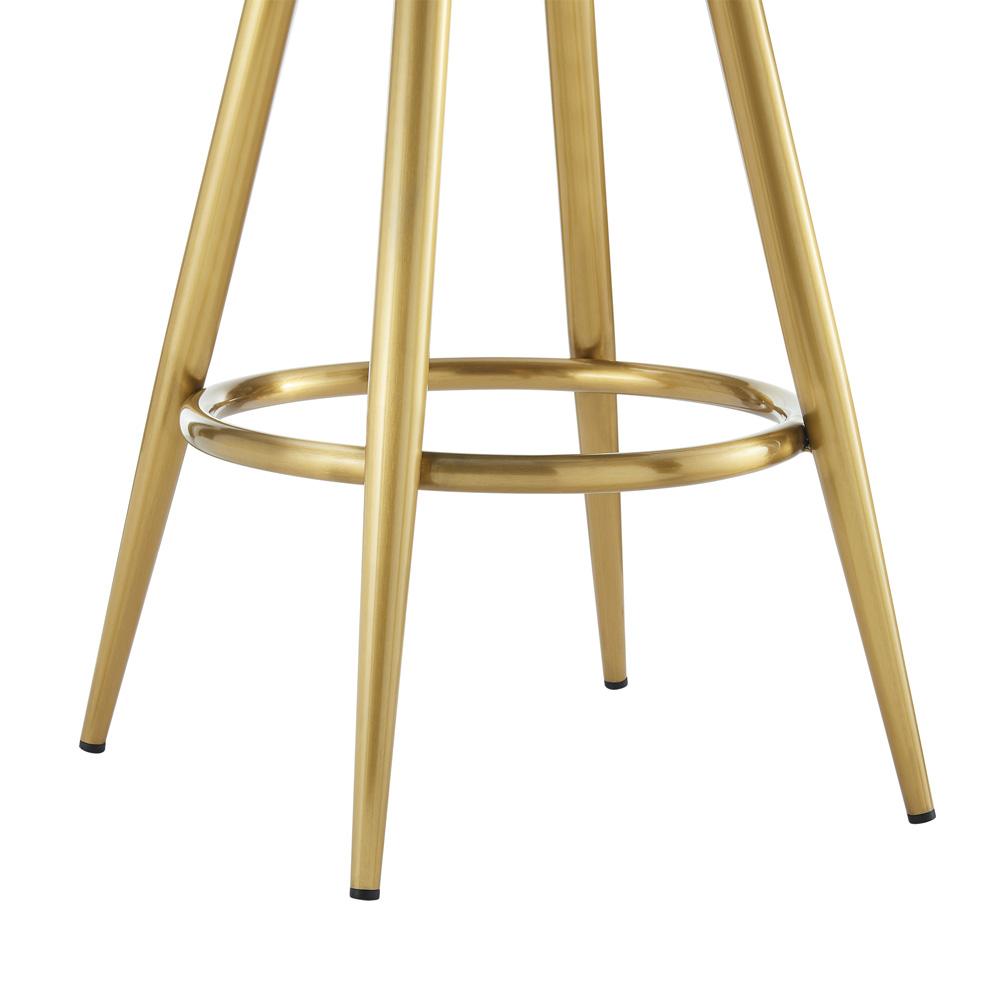 Armen Living - Justin 30in Swivel Bar Stool with Gold Brushed Stainless Steel and Silver Fabric - LCJTBABGLSI30 veiw 6