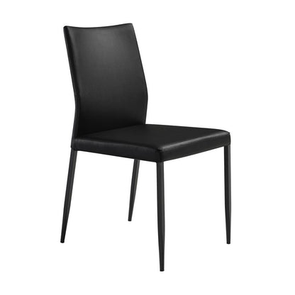 Armen Living - Kash Upholstered Dining Chair in Black Faux Leather with Black Metal Legs - (Set of 2) - LCKASIBLK veiw 2