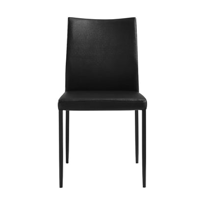 Armen Living - Kash Upholstered Dining Chair in Black Faux Leather with Black Metal Legs - (Set of 2) - LCKASIBLK veiw 3