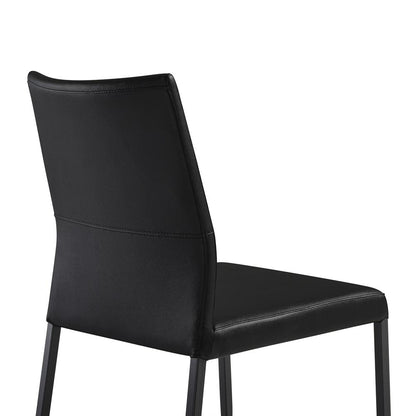 Armen Living - Kash Upholstered Dining Chair in Black Faux Leather with Black Metal Legs - (Set of 2) - LCKASIBLK veiw 5