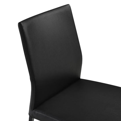 Armen Living - Kash Upholstered Dining Chair in Black Faux Leather with Black Metal Legs - (Set of 2) - LCKASIBLK veiw 6