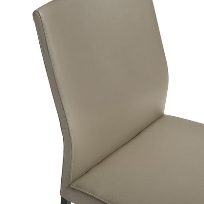 Armen Living - Kash Upholstered Dining Chair in Taupe Gray Faux Leather and Black Metal Legs - (Set of 2) - LCKASITAGRYBLK veiw 6