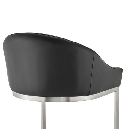 Armen Living - Katherine 26in Counter Stool in Brushed Stainless Steel with Black Faux Leather - LCKABABSBLK26 veiw 5