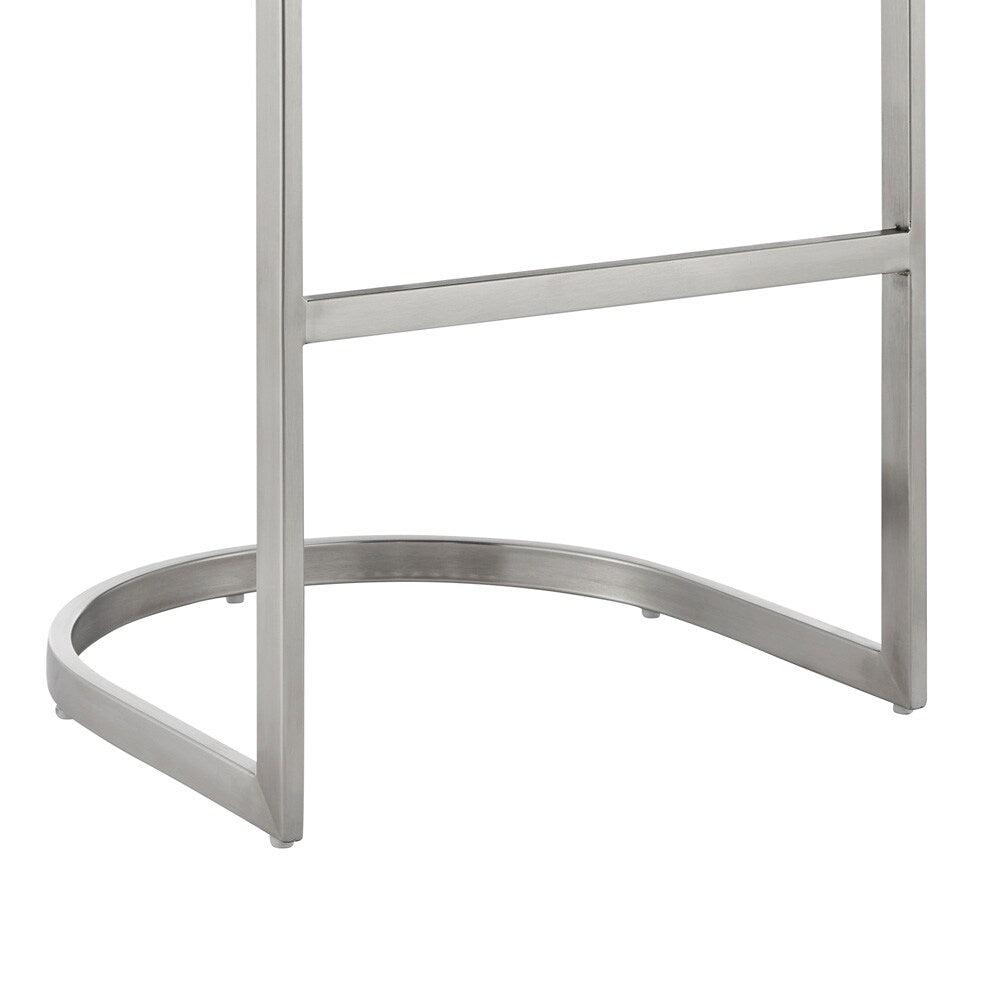 Armen Living - Katherine 30in Bar Stool in Brushed Stainless Steel with Gray Faux Leather - LCKABABSGRY30 veiw 6