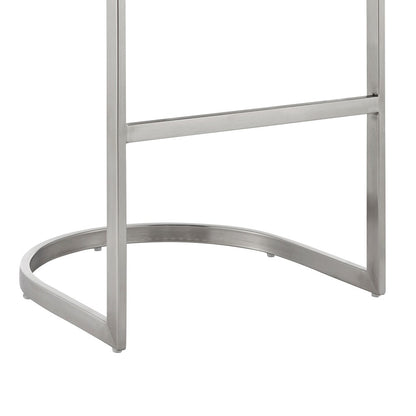 Armen Living - Katherine 30in Bar Stool in Brushed Stainless Steel with Gray Faux Leather - LCKABABSGRY30 veiw 6