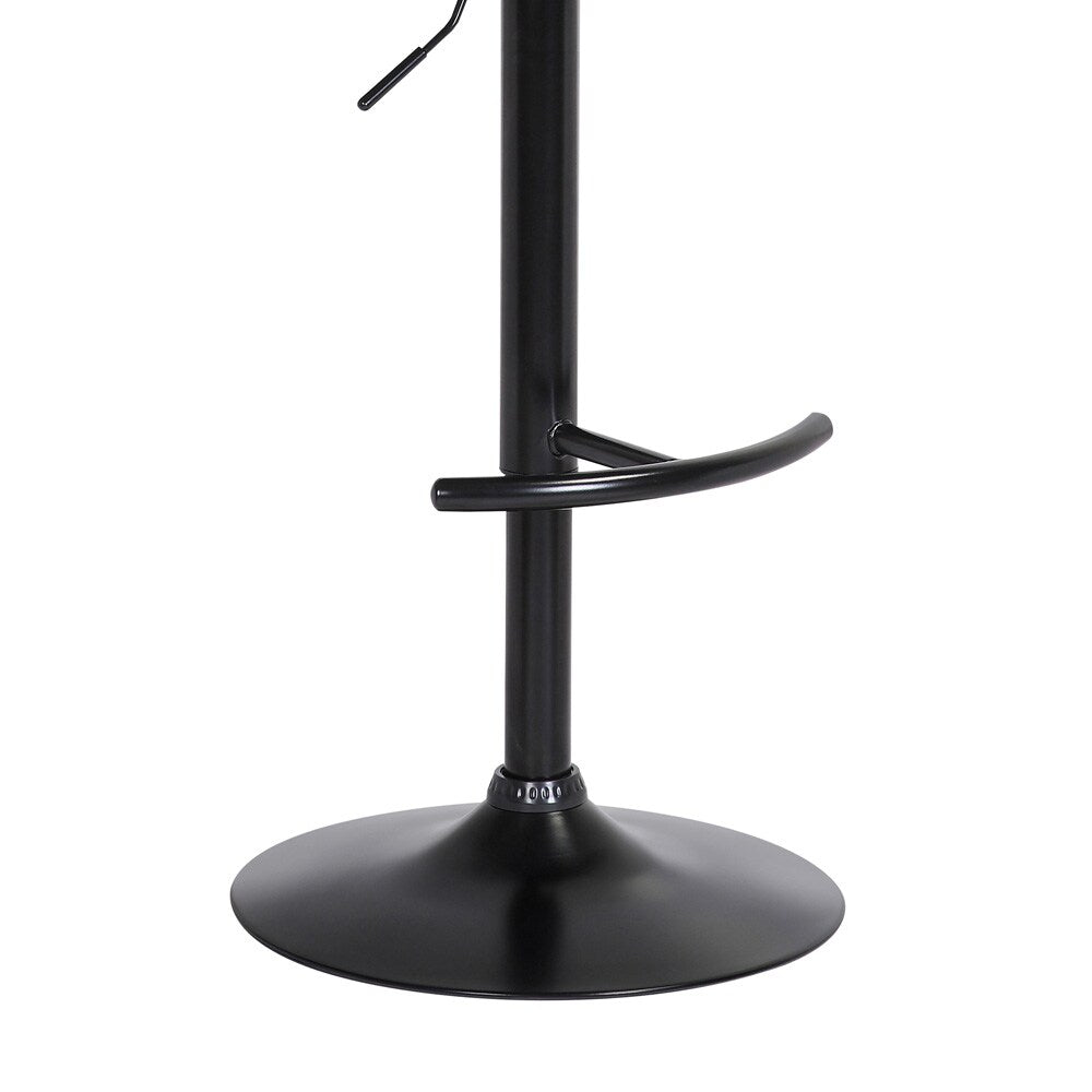 Armen Living - Larisa Adjustable Black Wood Bar Stool in Black Faux Leather with Golden Bronze and Black Metal - LCLABABLKBLK veiw 6