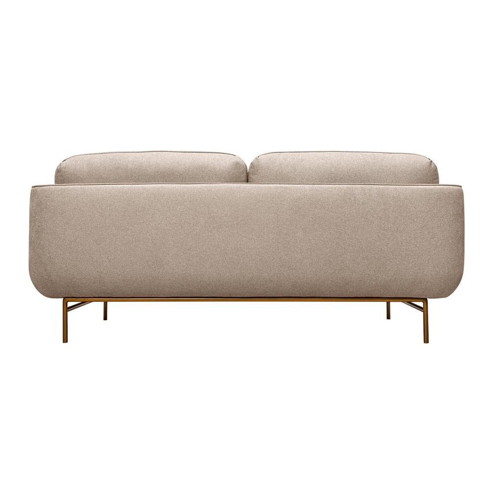 Armen Living - Lilou 77in Beige Fabric Sofa with Antique Brass Metal Legs - LCLISOABBEI veiw 4
