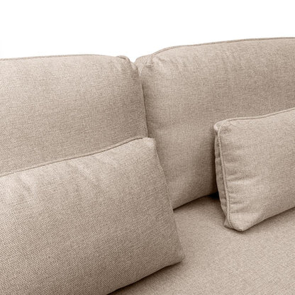 Armen Living - Lilou 77in Beige Fabric Sofa with Antique Brass Metal Legs - LCLISOABBEI veiw 5