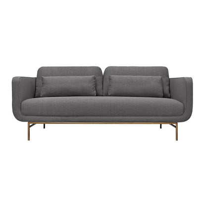 Armen Living - Lilou 77in Fossil Gray Velvet Sofa with Antique Brass Metal Legs - LCLISOABDKGRY veiw 1