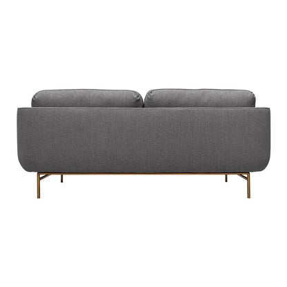 Armen Living - Lilou 77in Gray Fabric Sofa with Antique Brass Metal Legs - LCLISOABGRY veiw 4