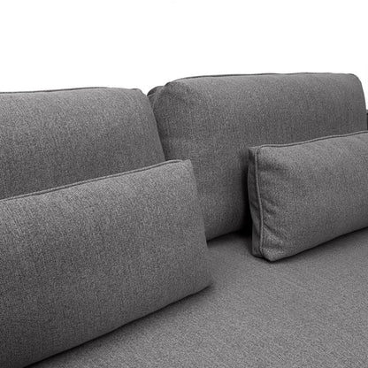 Armen Living - Lilou 77in Gray Fabric Sofa with Antique Brass Metal Legs - LCLISOABGRY veiw 5
