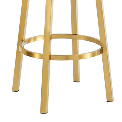 Armen Living - Madrid 26in Swivel Counter Stool in Gold Brushed Stainless Steel with White Faux Leather - LCMASWBABGLWH26 veiw 6