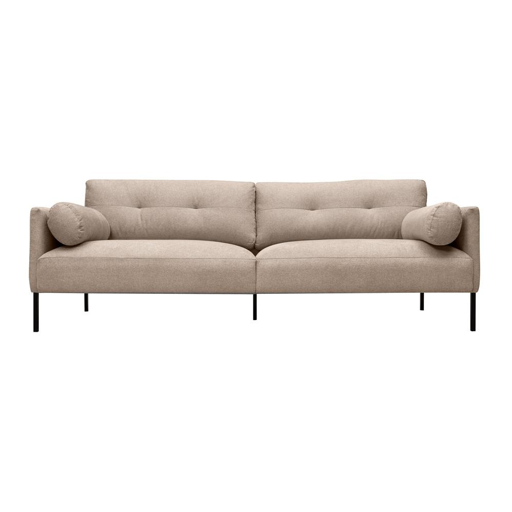Armen Living - Michalina 84in Beige Fabric Sofa with Black Metal Legs - LCMISOBLKBEI veiw 1