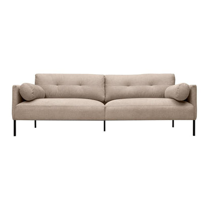 Armen Living - Michalina 84in Beige Fabric Sofa with Black Metal Legs - LCMISOBLKBEI veiw 1