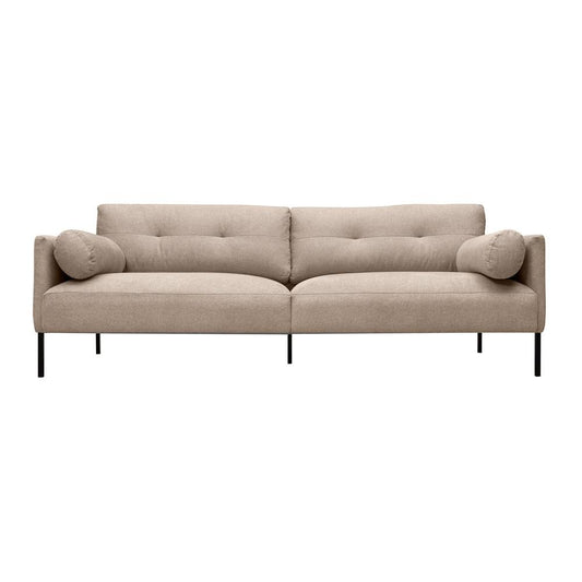 Armen Living - Michalina 84in Beige Fabric Sofa with Black Metal Legs - LCMISOBLKBEI veiw 1