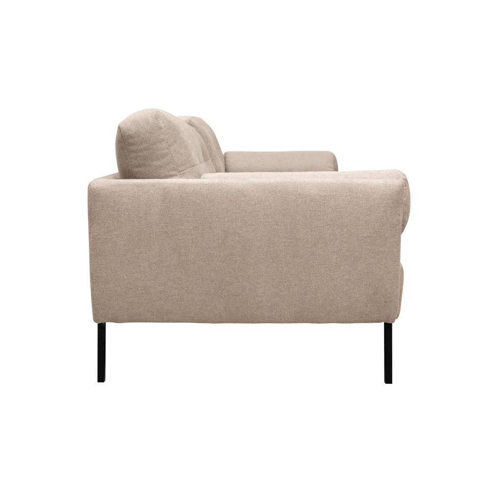 Armen Living - Michalina 84in Beige Fabric Sofa with Black Metal Legs - LCMISOBLKBEI veiw 3