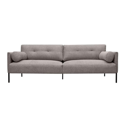Armen Living - Michalina 84in Fossil Gray Velvet Sofa with Black Metal Legs - LCMISOBLKDKGRY veiw 1