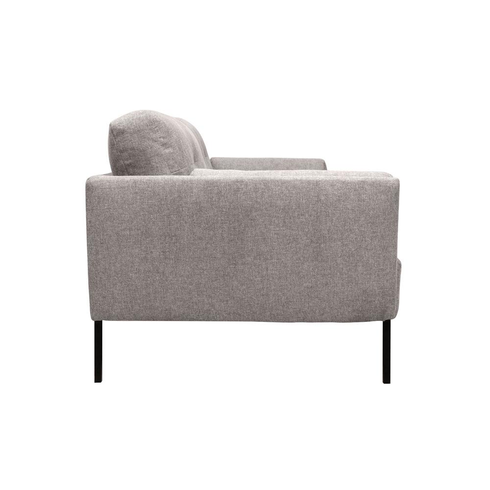 Armen Living - Michalina 84in Fossil Gray Velvet Sofa with Black Metal Legs - LCMISOBLKDKGRY veiw 3
