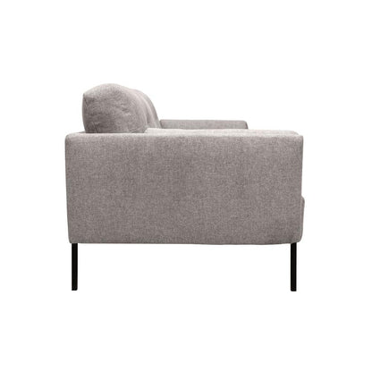 Armen Living - Michalina 84in Fossil Gray Velvet Sofa with Black Metal Legs - LCMISOBLKDKGRY veiw 3