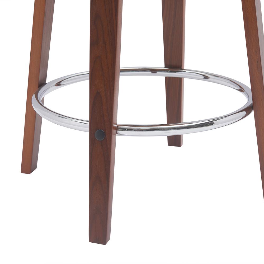 Armen Living - Pico 26in Swivel Walnut Wood Counter Stool in Brown Faux Leather with Chrome - LCPIBAWABR26 veiw 5