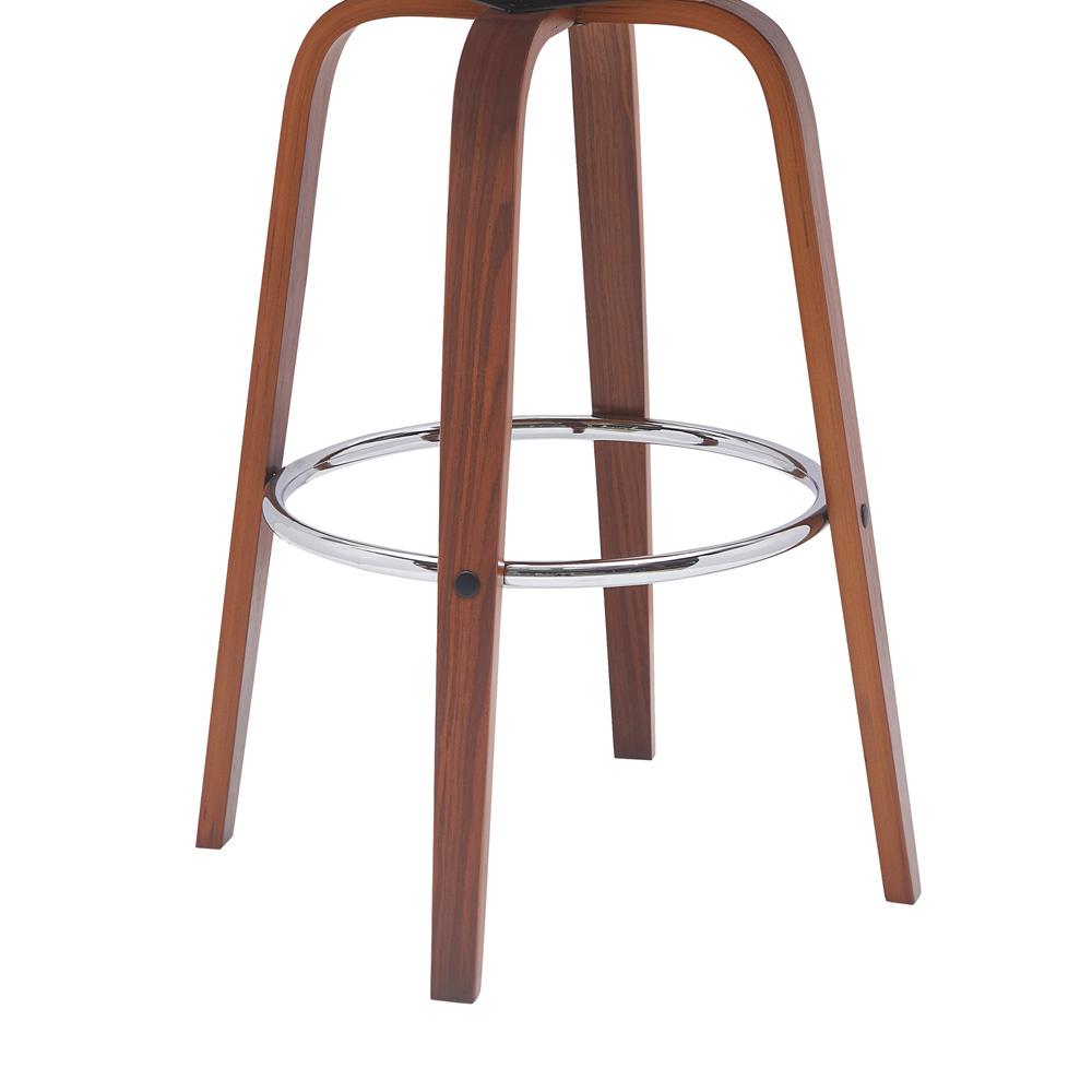 Armen Living - Pico 30in Swivel Walnut Wood Bar Stool in Gray Faux Leather with Chrome - LCPIBAWAGRY30 veiw 5