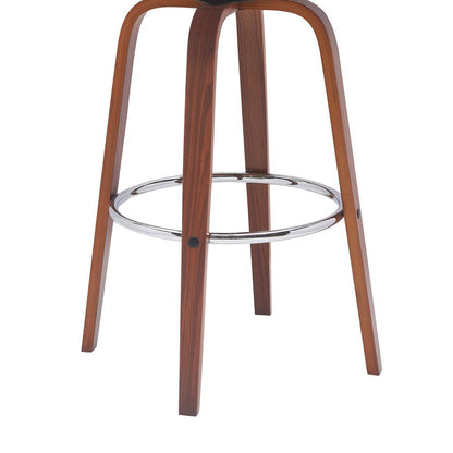 Armen Living - Pico 30in Swivel Walnut Wood Bar Stool in Gray Faux Leather with Chrome - LCPIBAWAGRY30 veiw 5
