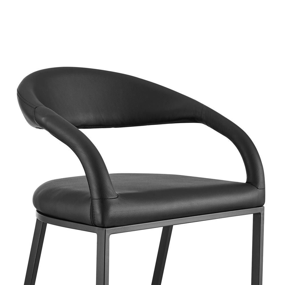 Armen Living - Ramona 26in Counter Stool with Matte Black Iron and Black Faux Leather - LCRABABLK26 veiw 4