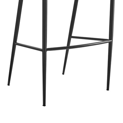 Armen Living - Ramona 26in Counter Stool with Matte Black Iron and Light Gray Leather - LCRABABLKPGRY26 veiw 6