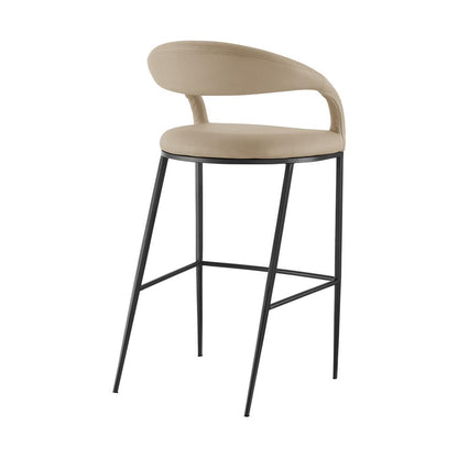 Armen Living - Ramona 30in Bar Stool with Matte Black Iron and Beige Faux Leather - LCRABABLKBG30 veiw 3