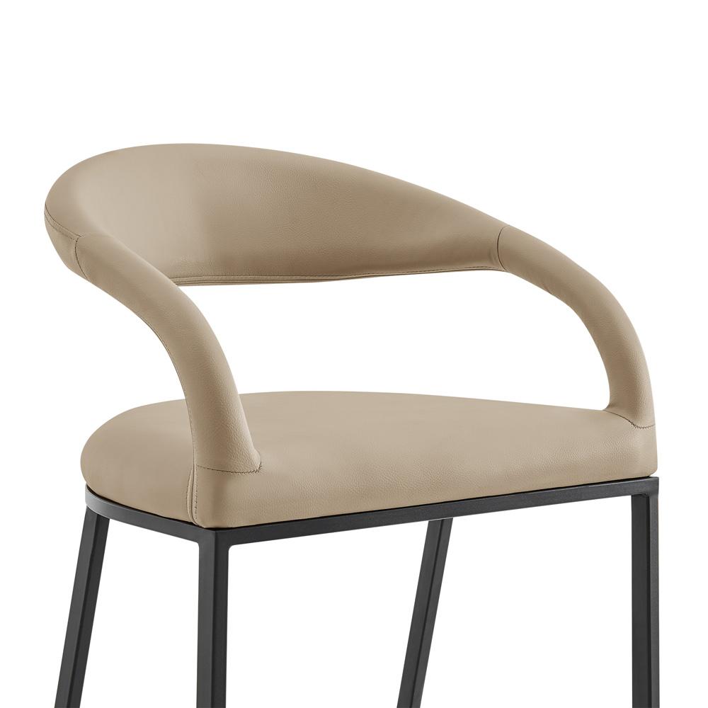 Armen Living - Ramona 30in Bar Stool with Matte Black Iron and Beige Faux Leather - LCRABABLKBG30 veiw 4