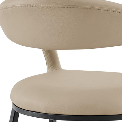 Armen Living - Ramona 30in Bar Stool with Matte Black Iron and Beige Faux Leather - LCRABABLKBG30 veiw 5