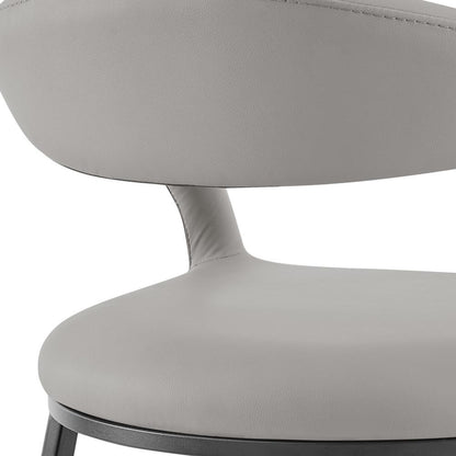 Armen Living - Ramona 30in Bar Stool with Matte Black Iron and Light Gray Leather - LCRABABLKPGRY30 veiw 5
