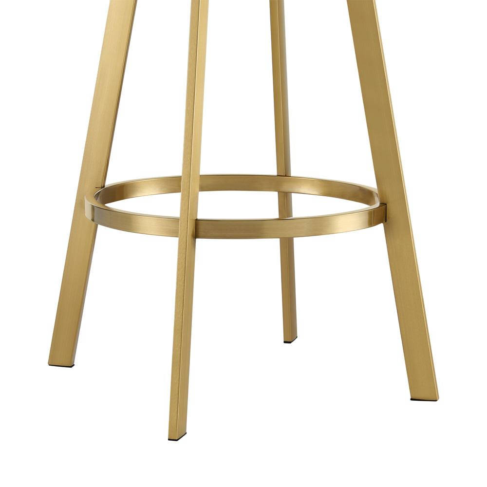 Armen Living - Saturn 30in Swivel Bar Stool with Gold Brushed Stainless Steel and Black Faux Leather - LCSNSWBABGLBLK30 veiw 6