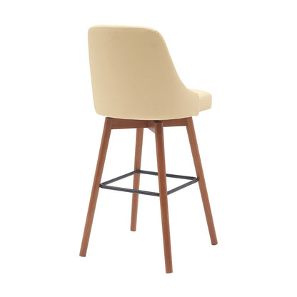 Armen Living - Sicily 30in Swivel Walnut Wood Bar Stool in Cream Faux Leather - LCSIBAWACR30 veiw 3