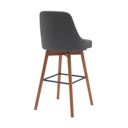 Armen Living - Sicily 30in Swivel Walnut Wood Bar Stool in Gray Faux Leather - LCSIBAWAGRY30 veiw 3