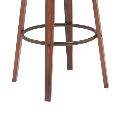 Armen Living - Topanga 26in Swivel Walnut Wood Counter Stool in Cream Faux Leather with Golden Bronze Metal - LCTOBAWACR26 veiw 5